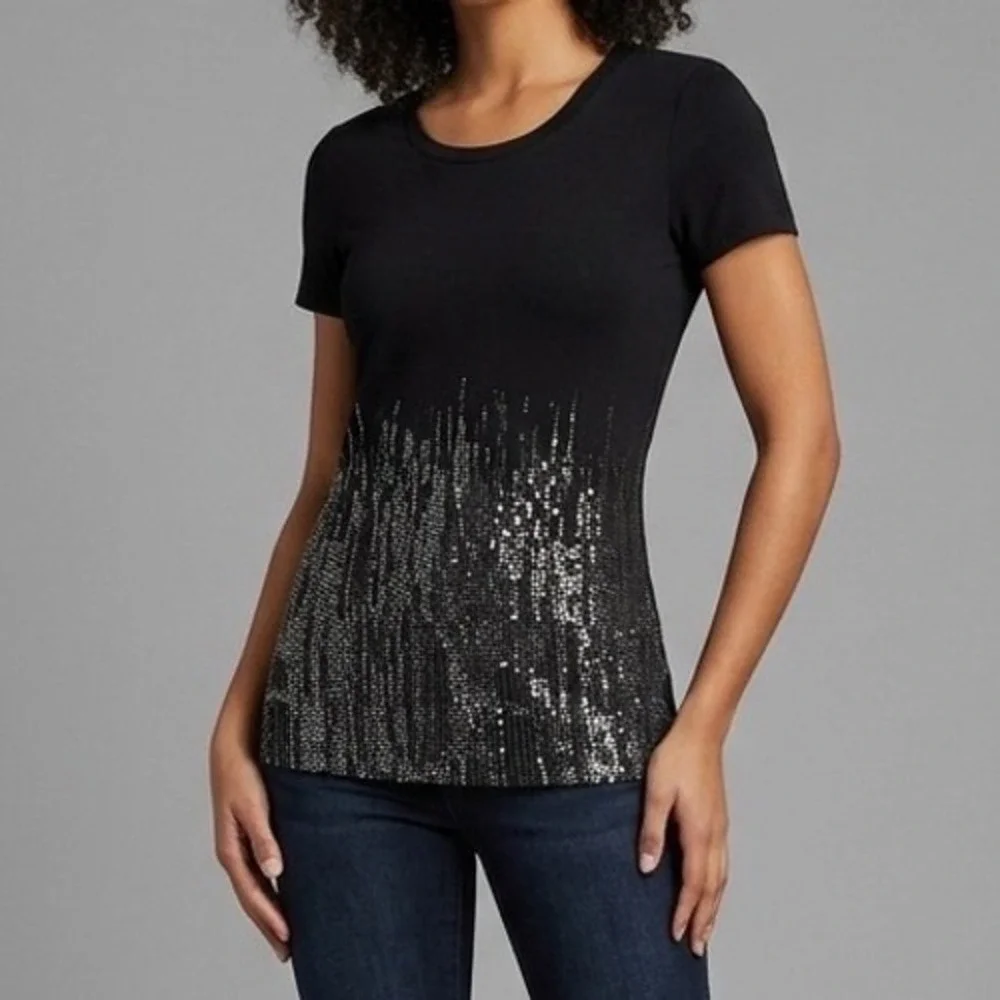 Vtg Y2K Grunge Indie Sleeze Metallic Silver Snakeskin T-Shirt S Black Whimsygoth